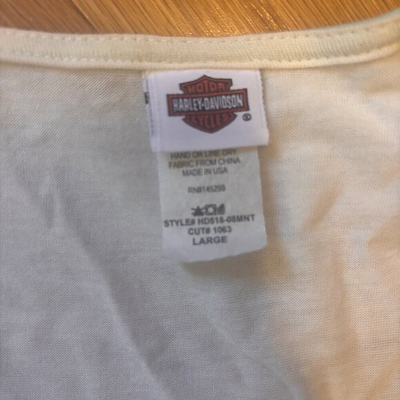 Harley Davidson Sheer Rhinestone Cross Floral Women’s Tank Top Size Large - Picture 4 of 7